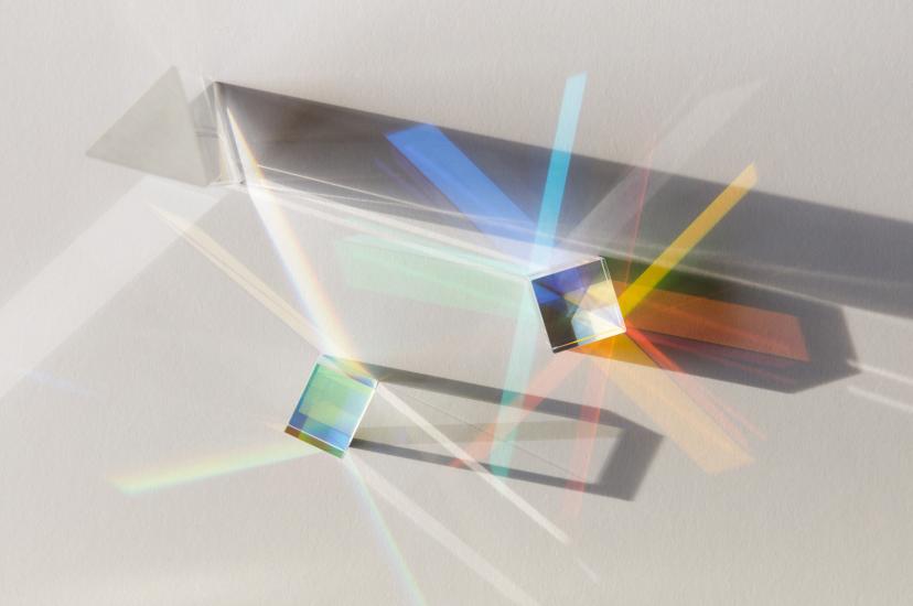 Prisms work using refraction, bending the light as it passes through a material with a different refractive index (Credit: Magic cinema/Shutterstock.com)