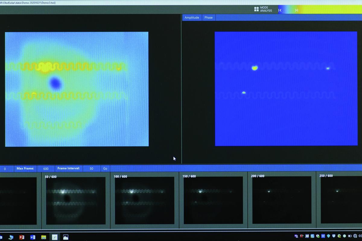 TWI infrared camera inspecting solar panel