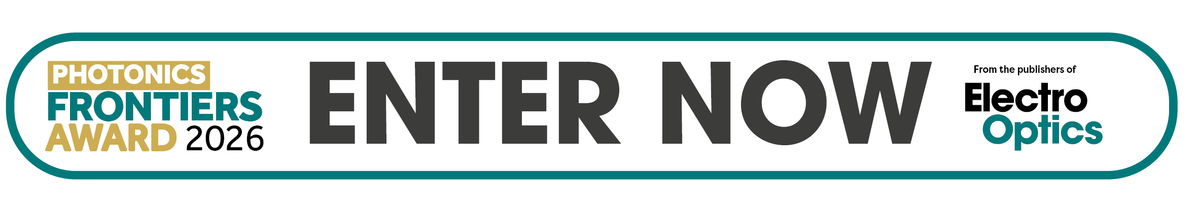 Ebtry button for The Photonics Frontiers Award 2026 - it reads Enter now, from the publisher of Electro Optics