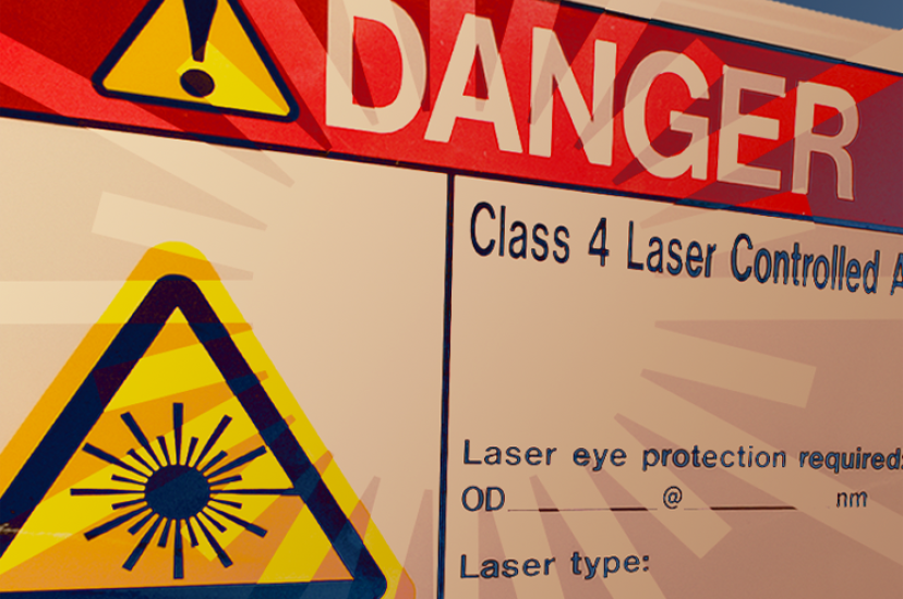 Laser safety warning sign