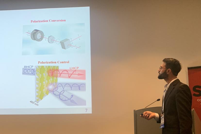 Dr Naeem Ullah presenting at Photonex