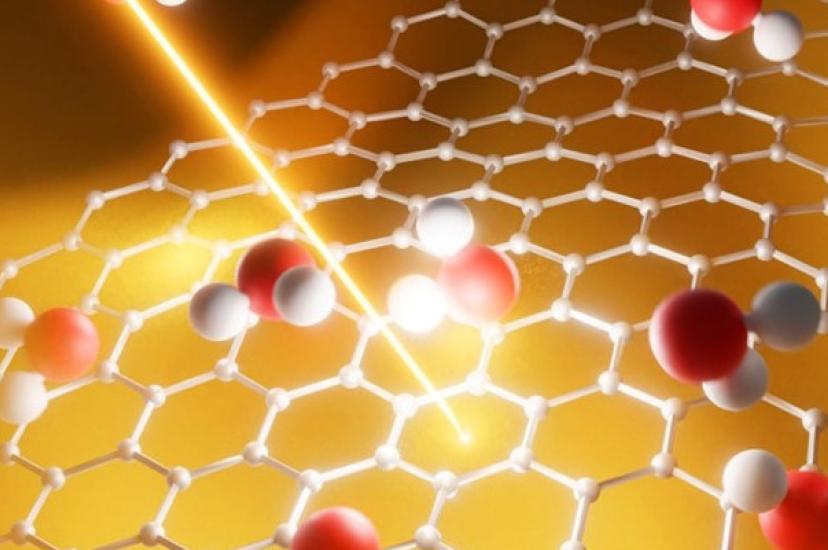 The researchers were able to track the ballistic movement of electrons in graphene material with a new approach (Image: The University of Manchester) 