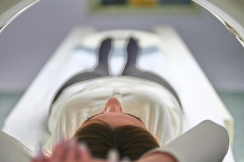 A person in a medical scanner