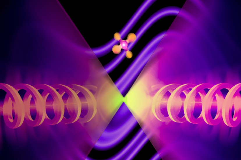 Light can carry its OAM in a vortex turned to the side, similar to how a wheel on a car spins (Image: The University of Warsaw) 