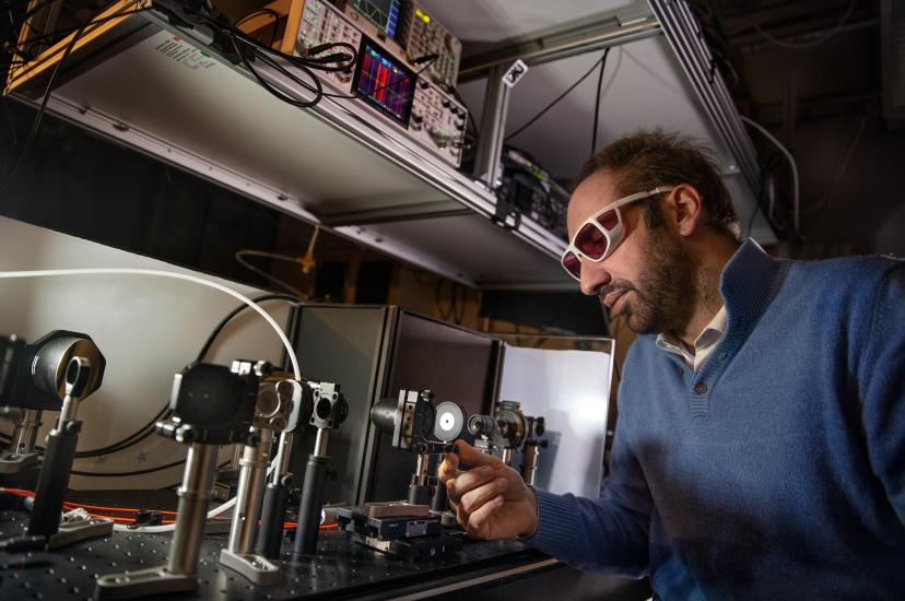 Stefano Bonetti in his lab at Stockholm University