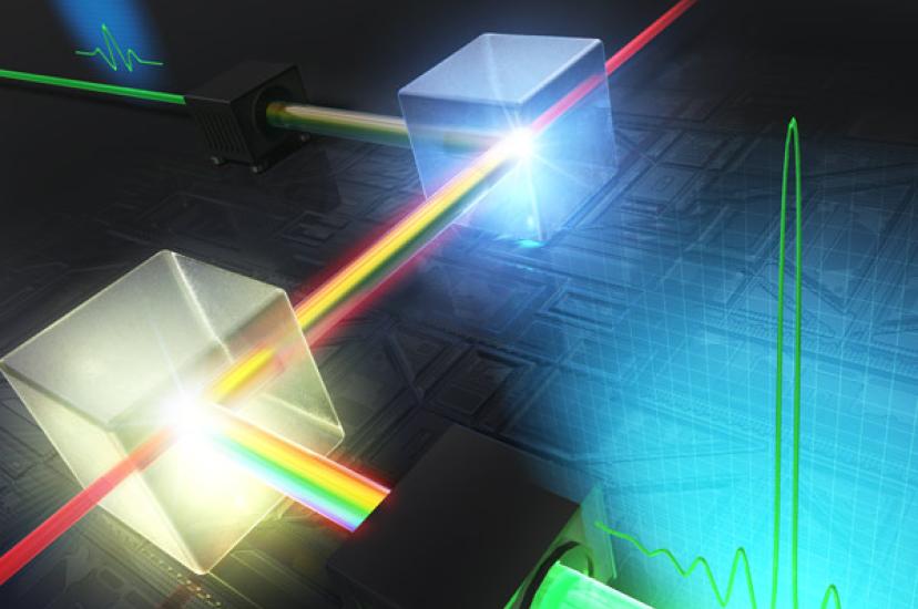 By amplifying complementary regions of the spectrum, Takahashi and Xu’s advanced dual-chirped optical parametric amplification (DC-OPA) method involves just two crystals.