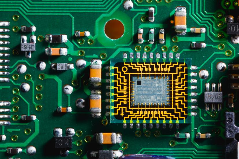 photonic integrated circuit with microarchitecture details. nickytok/shutterstock