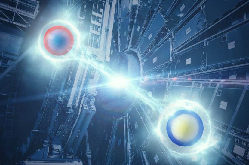Quantum-entangled pair of top quarks.