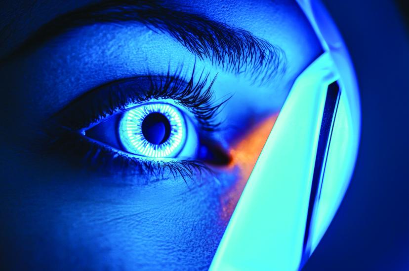 An eye being scanned