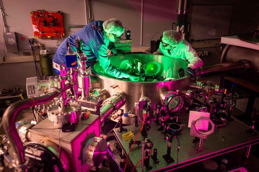 (L-R): John Nees and laser engineer Paul Campbell
