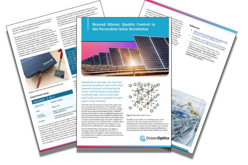 NIR spectroscopy solutions for perovskite solar cell