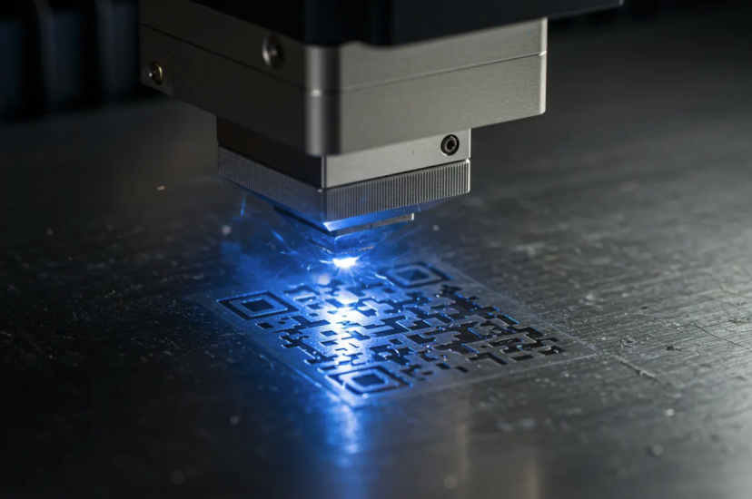 Permanent QR code etching