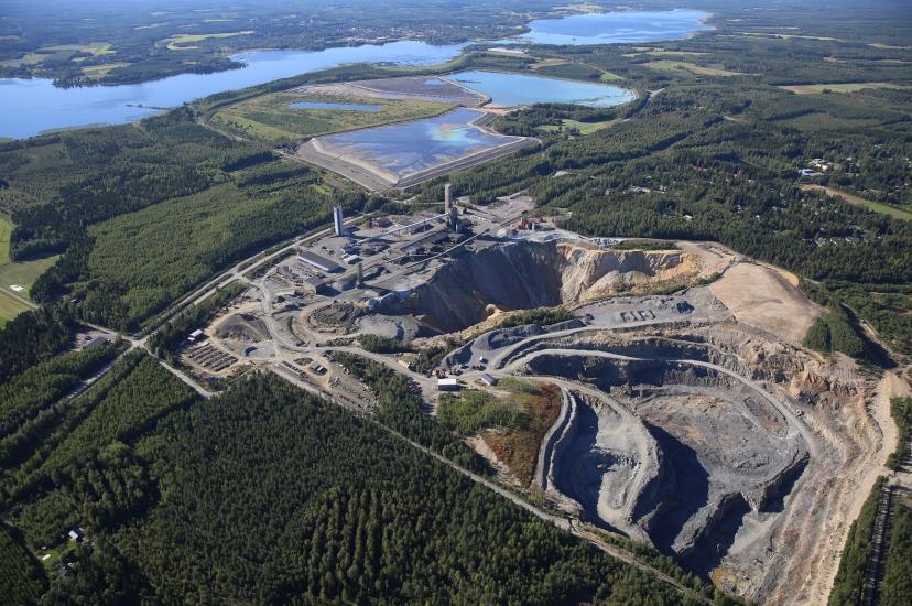 Aerial view of Pyhäsalmi Mine
