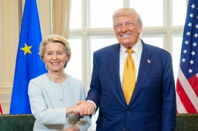 Ursula von der Leyen and Donald Trump