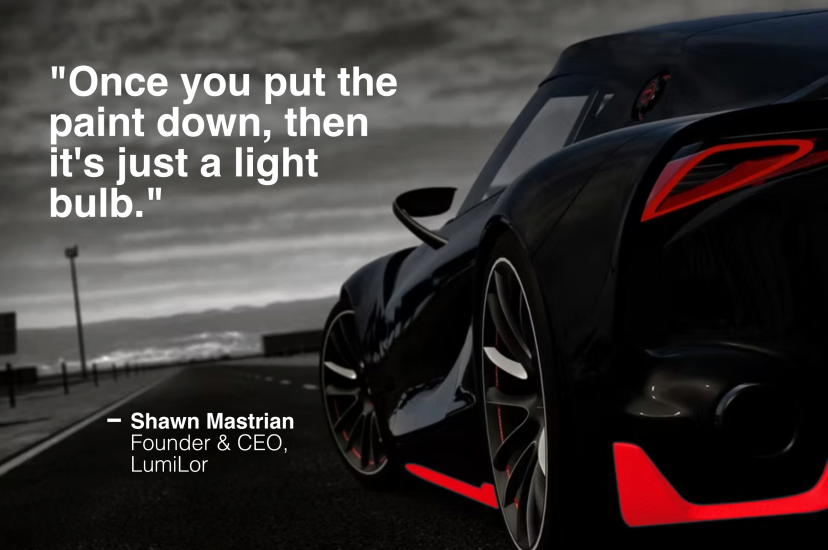 Exterior automotive light-up paint