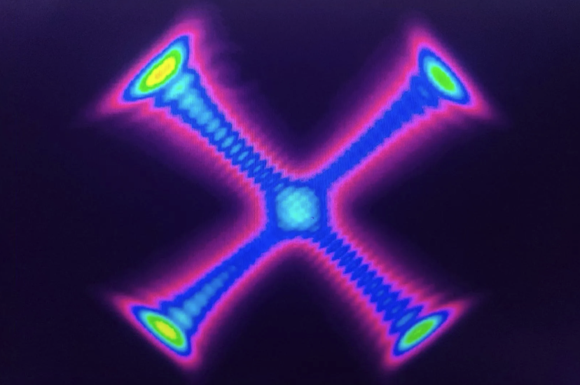 Characteristic X-pattern of a vortex beam