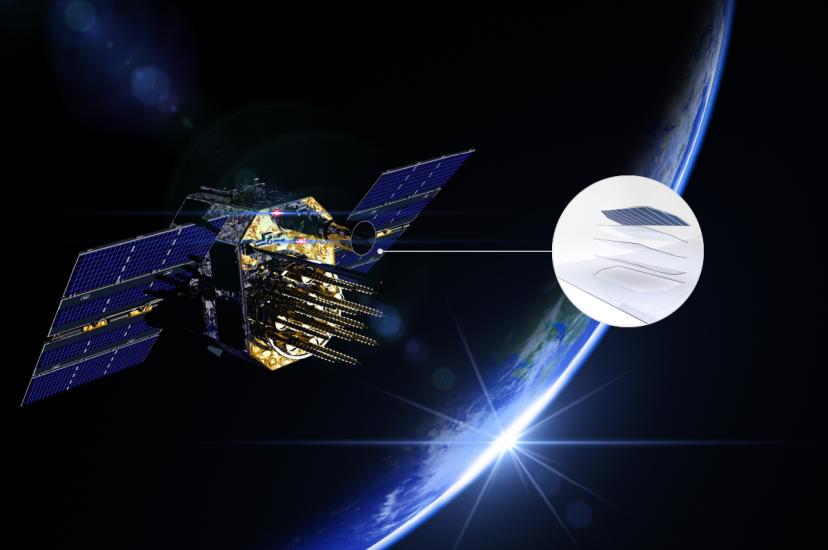 In-orbit satellite with new cover glass