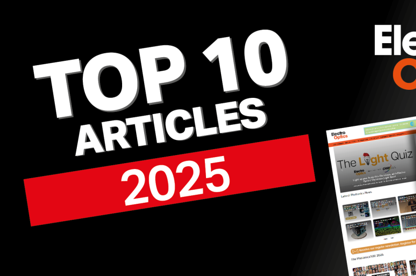 A banner in white text on a black background that reads Top 10 Electro OPtics articles of 2025