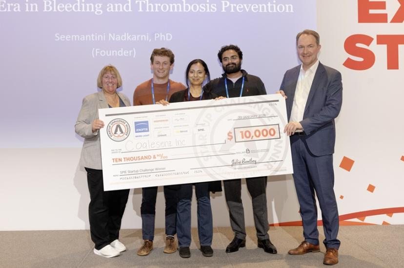 SPIE President Julie Bentley, the Coalesenz team and Ralf Kuschnereit at SPIE Startup Challenge 2026