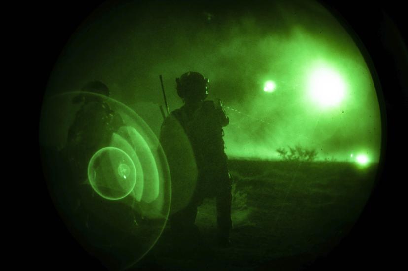 infrared laser in use