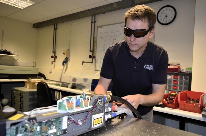 Douglas McRobbie, Service Team Manager at Photonic Solutions, pictured in the company’s laboratory facility - illustrate its service capabilities