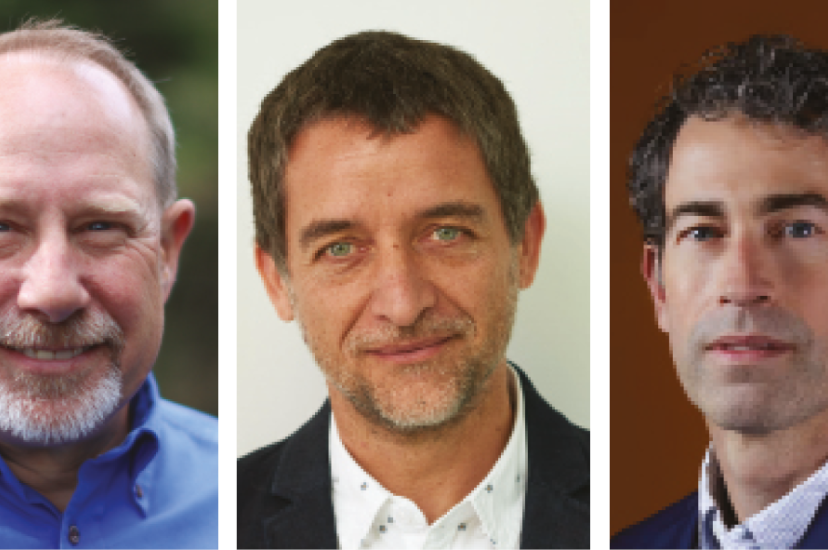 L-R: Brad Booth, NLM Photonics; Vincent Fraisse, STMicroelectronics; Devin Brinkley, Senior  Vice-President, Engineering at Taara 