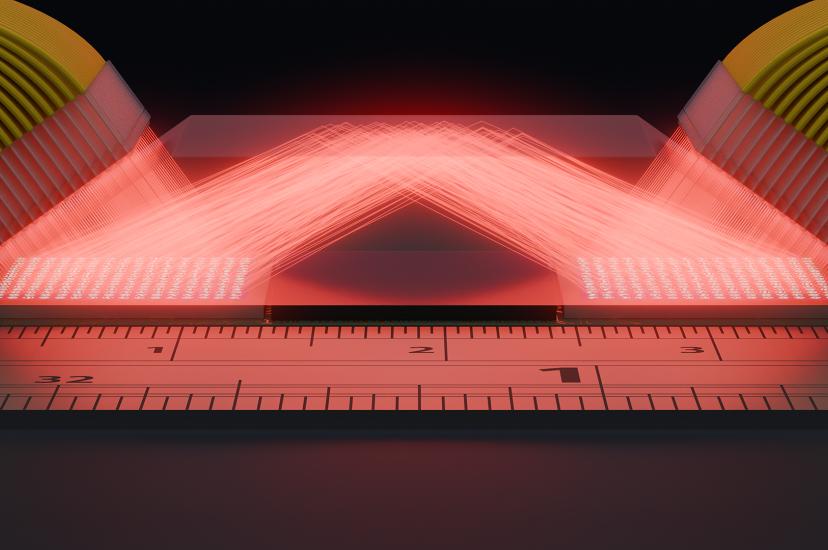 2D photonic beam forming chip