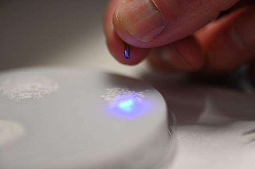 Chip-on-tip micro-camera on the tip of a miniature device