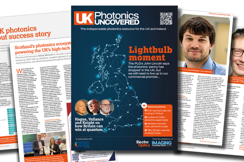 A montage of images from UK Photonics Uncovered magazine