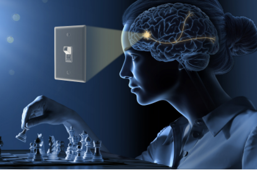 Switching neural activity on and off like a light switch illustration