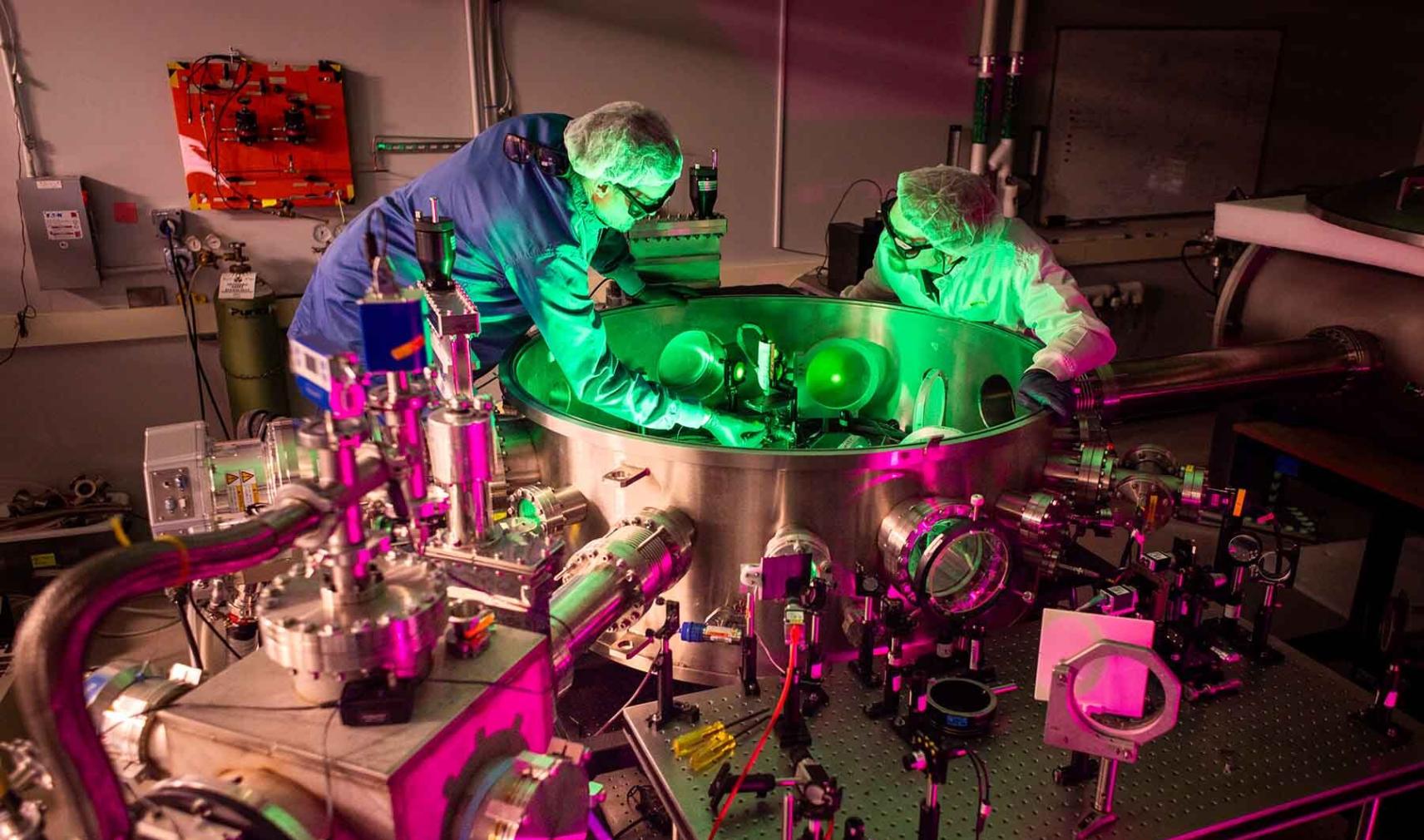 (L-R): John Nees and laser engineer Paul Campbell