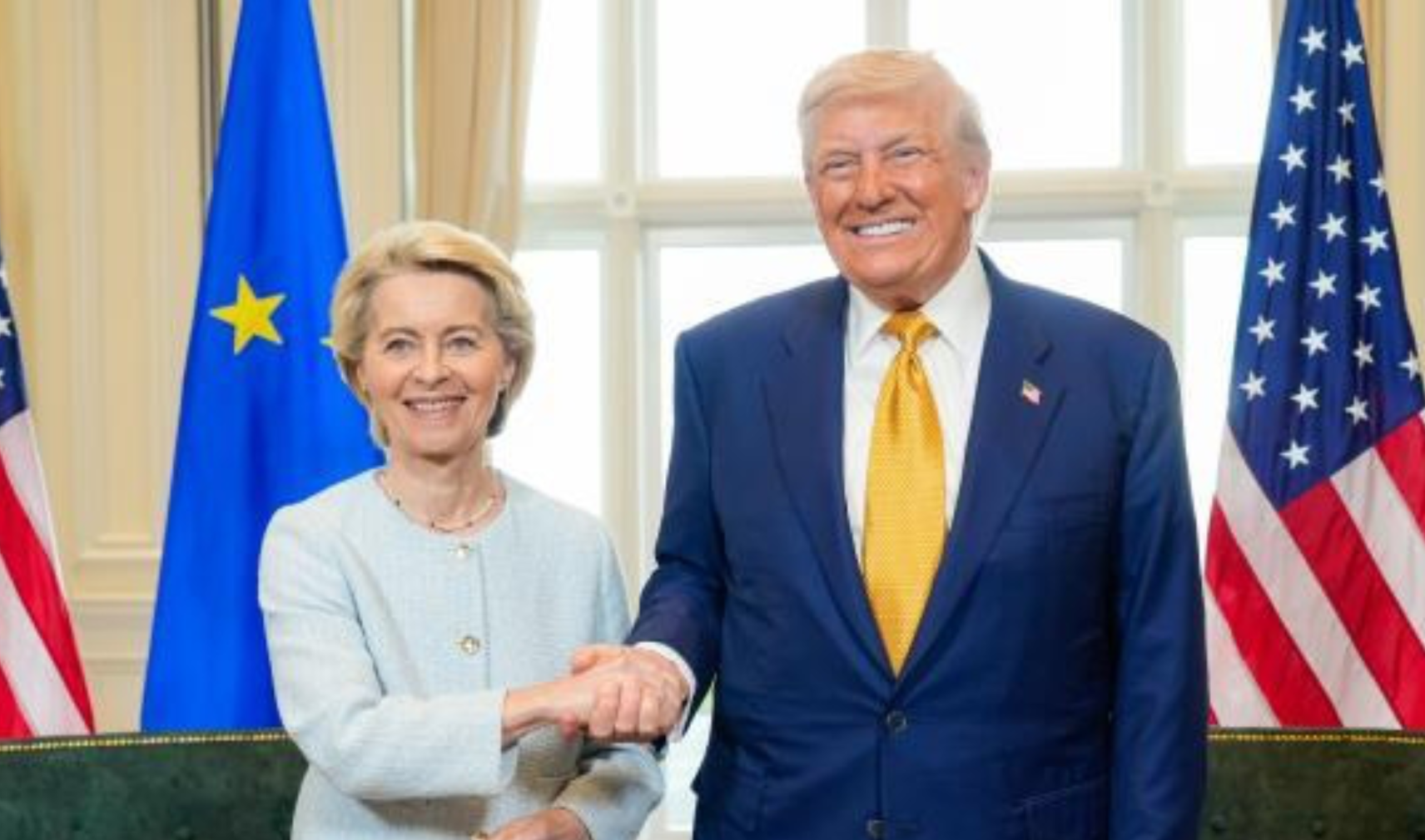 Ursula von der Leyen and Donald Trump
