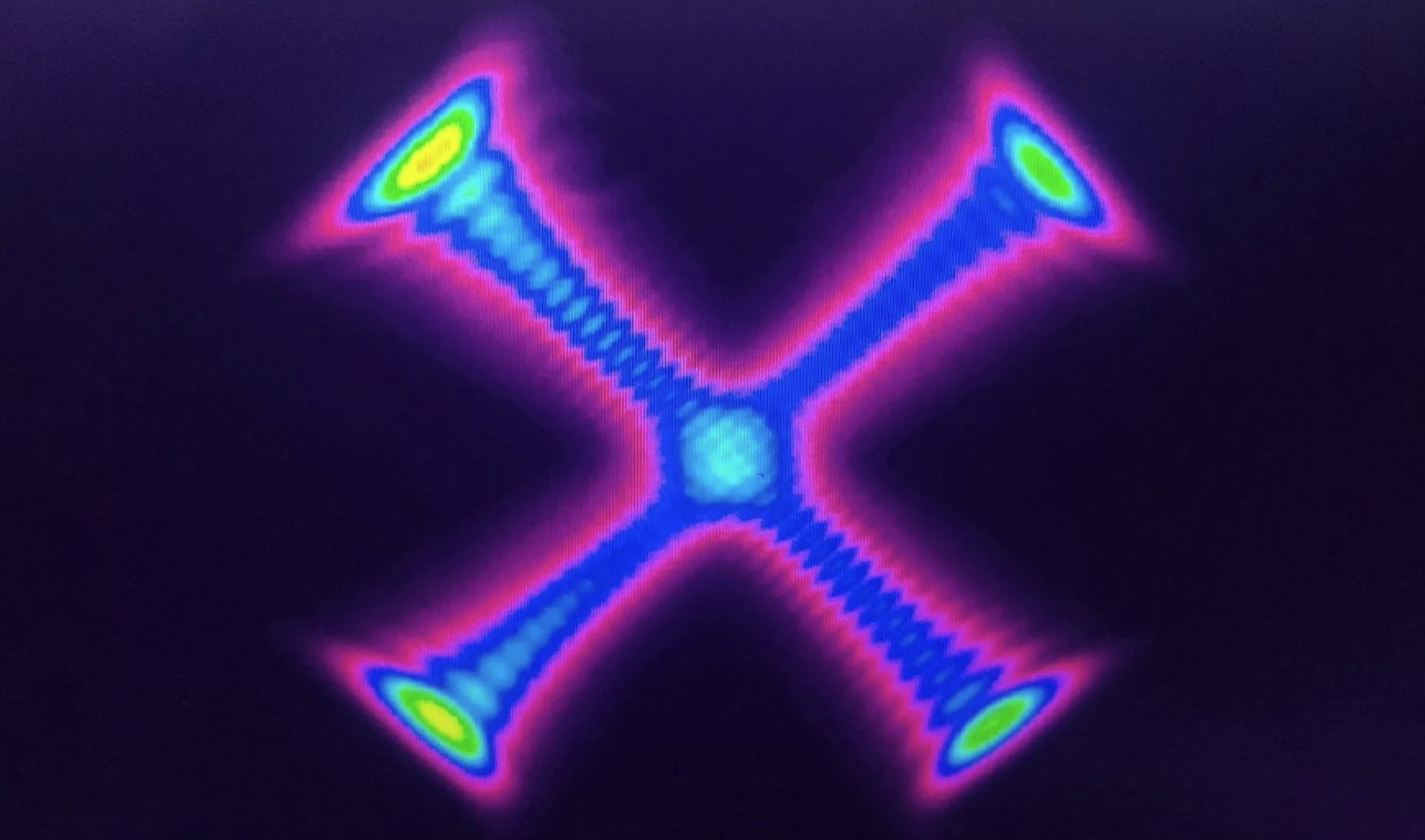 Characteristic X-pattern of a vortex beam