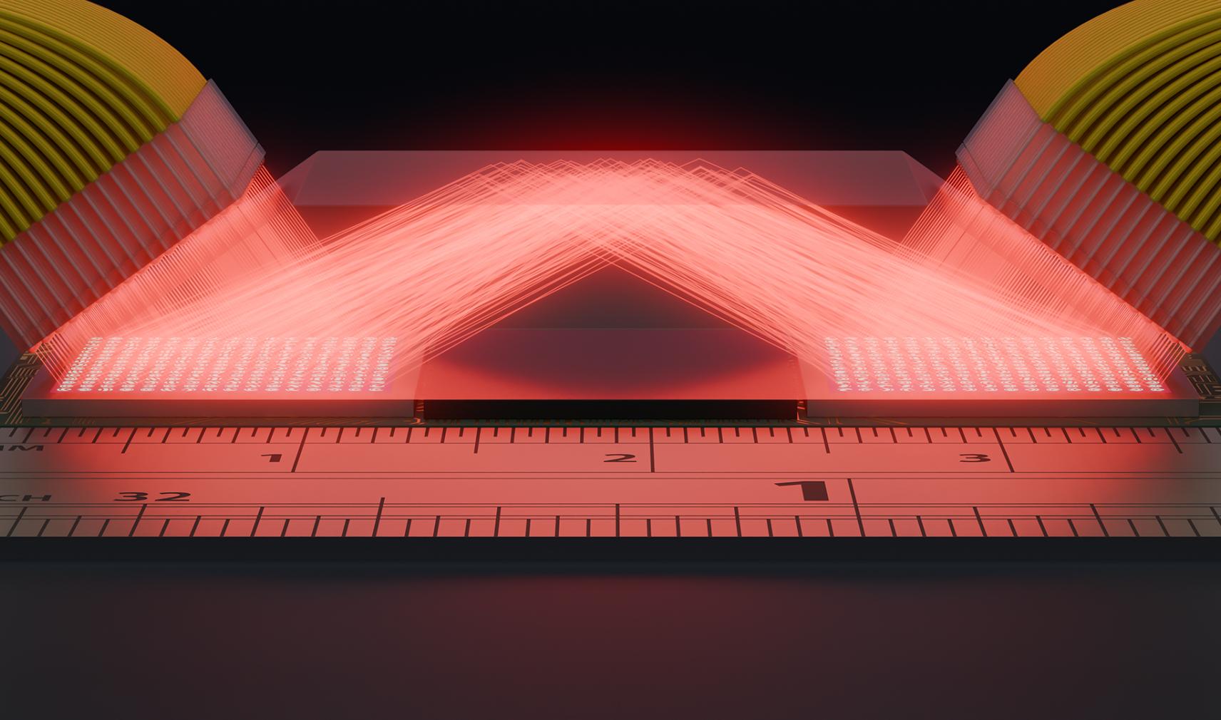 2D photonic beam forming chip
