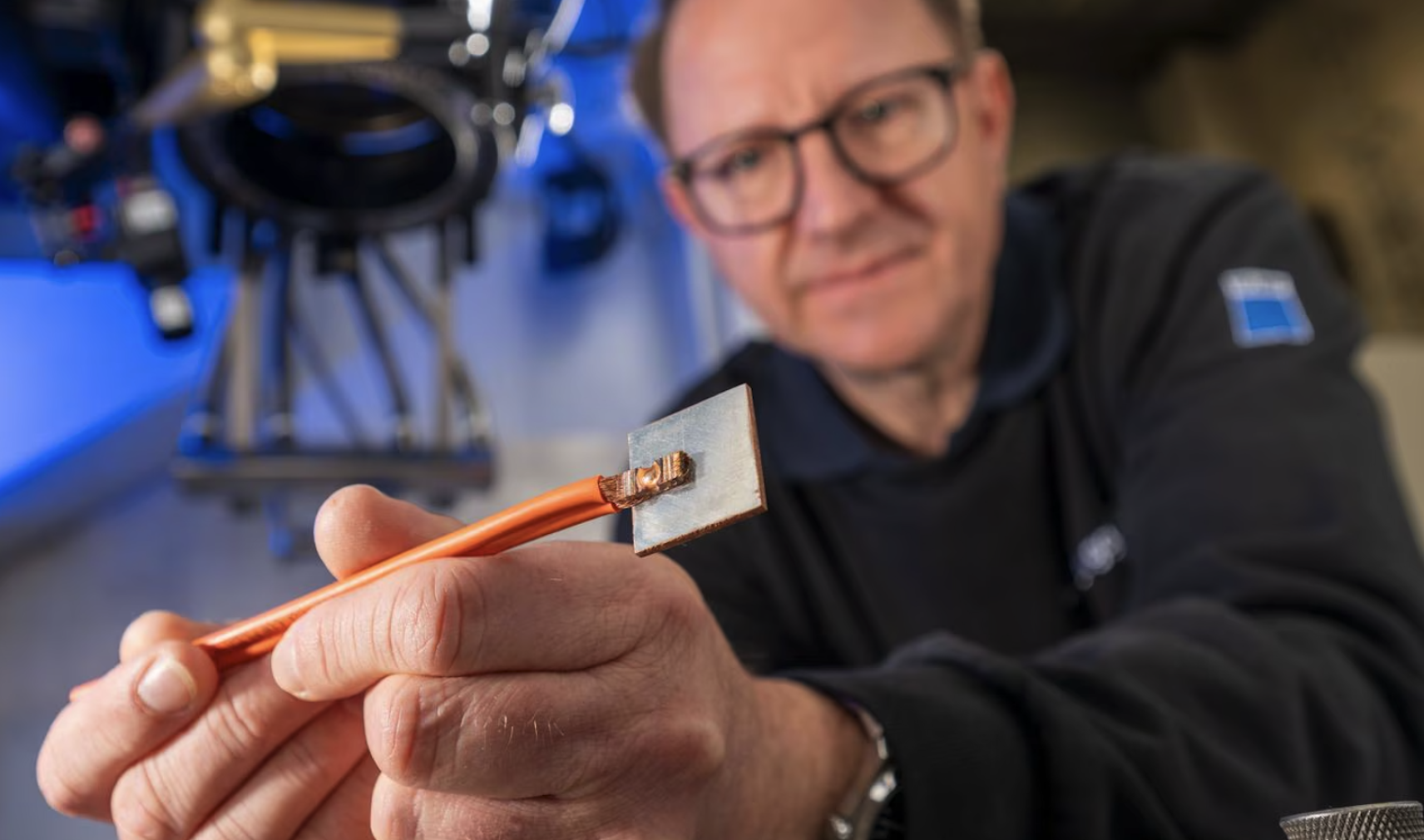 Laser-welded copper connection for EV battery