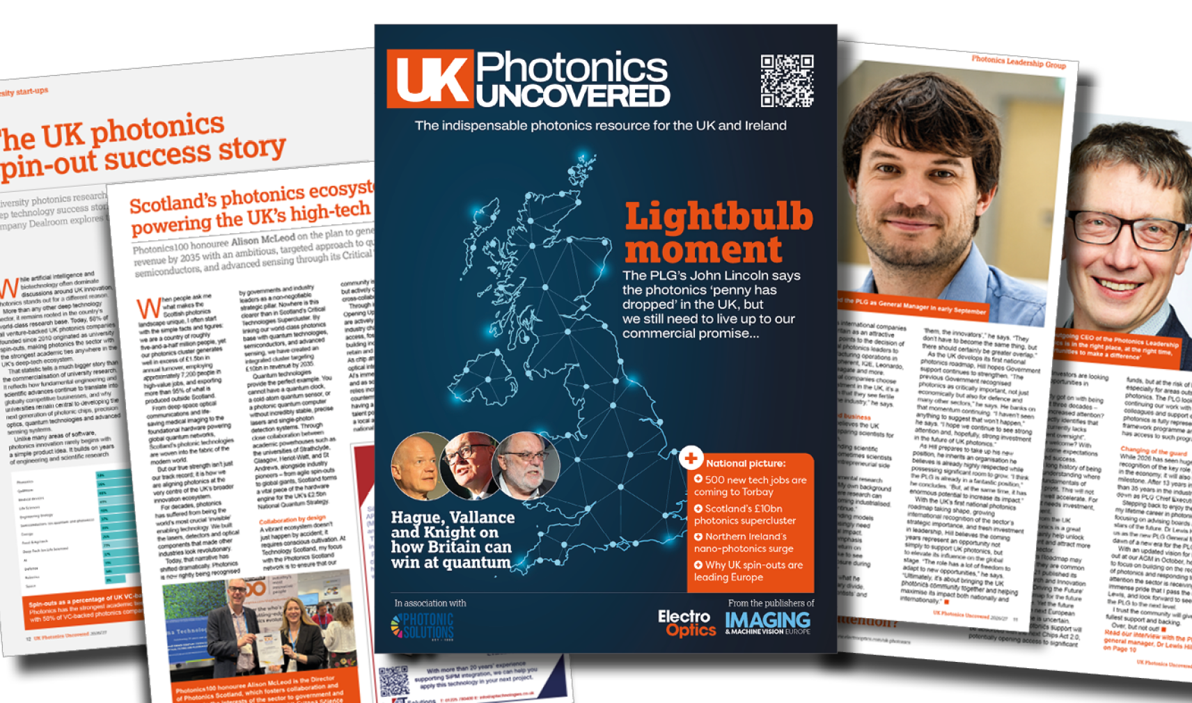 A montage of images from UK Photonics Uncovered magazine