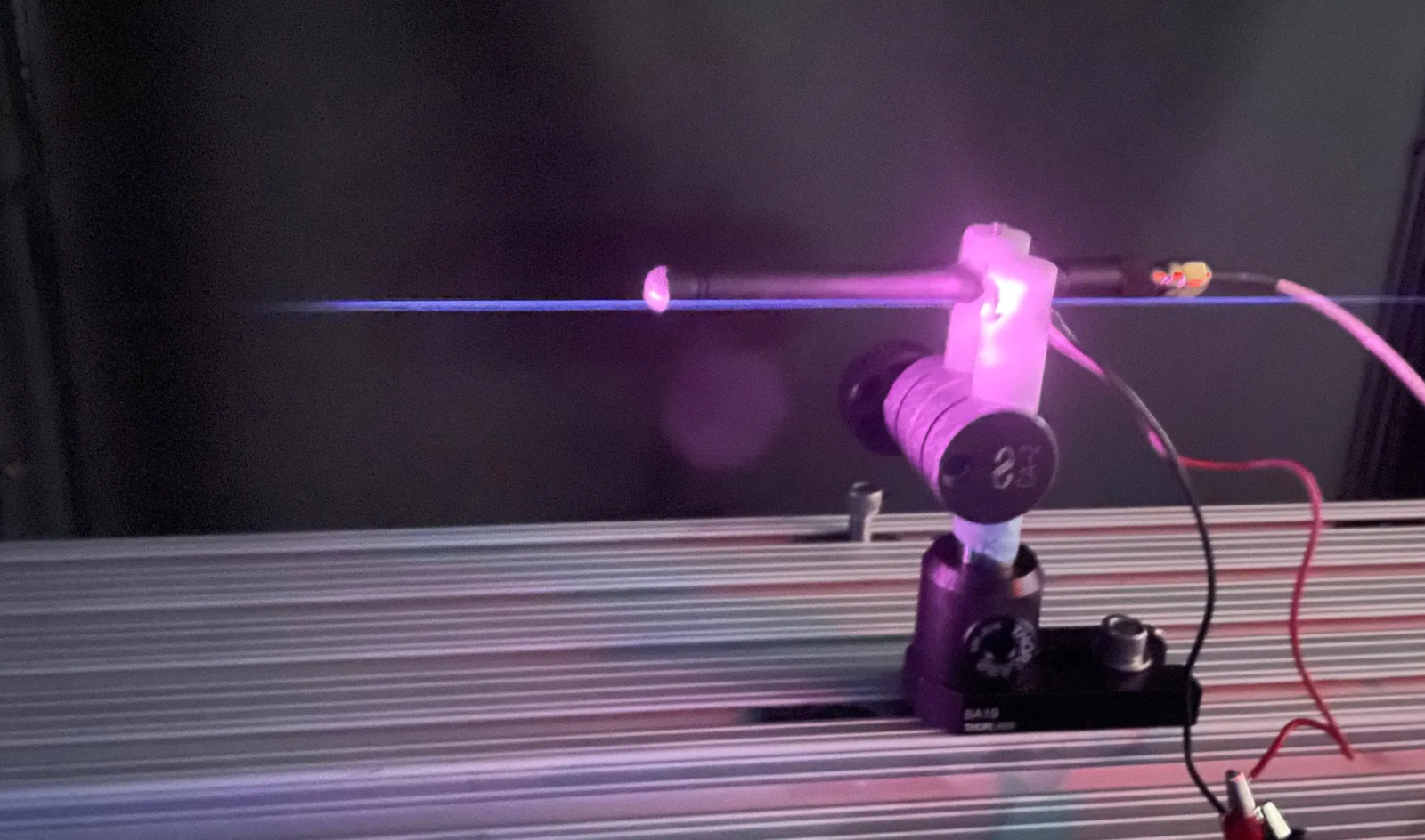 demonstration of a plasma laser beam antenna that resembles a lightsaber