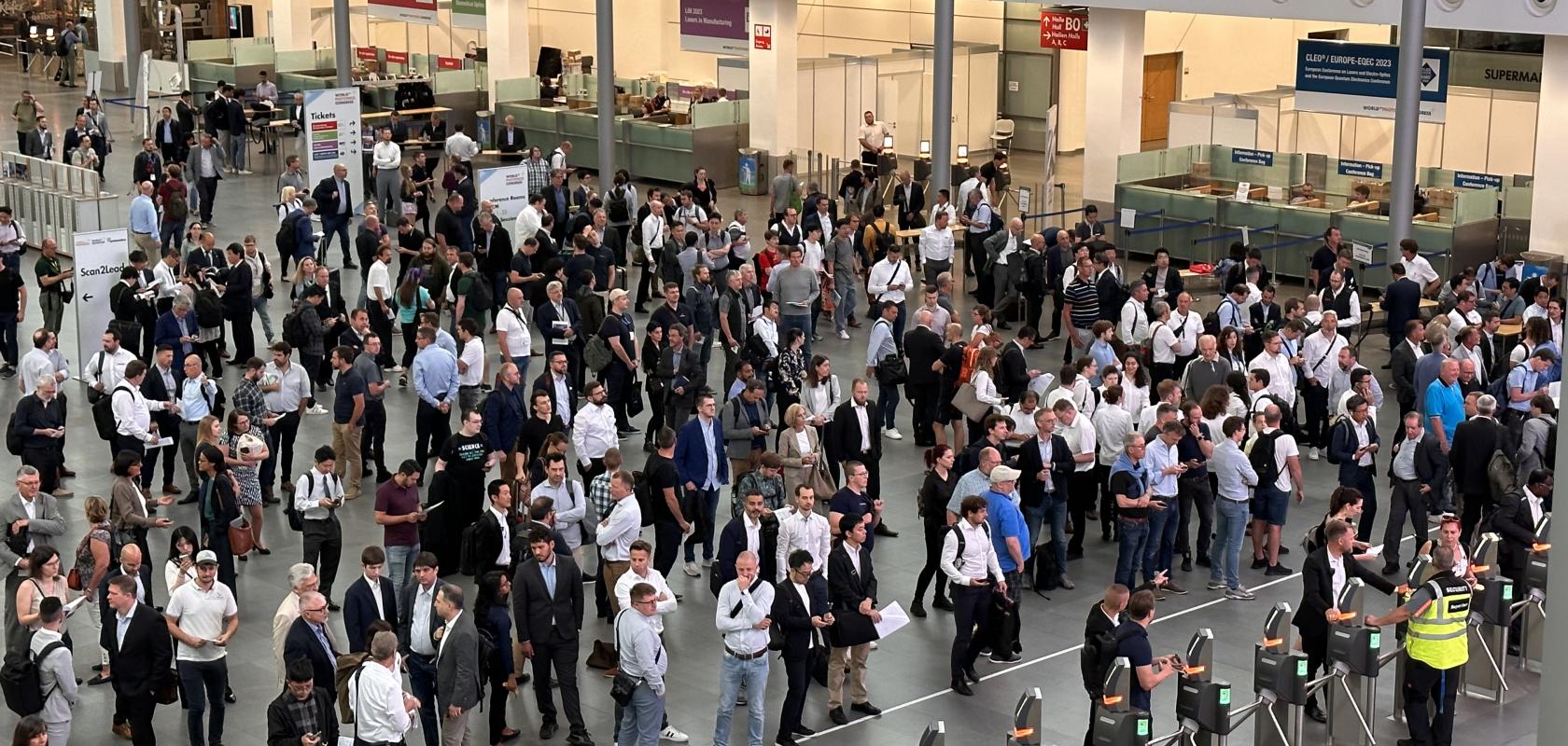 Visitors gather for the opening of Laser World of Photonics 2023