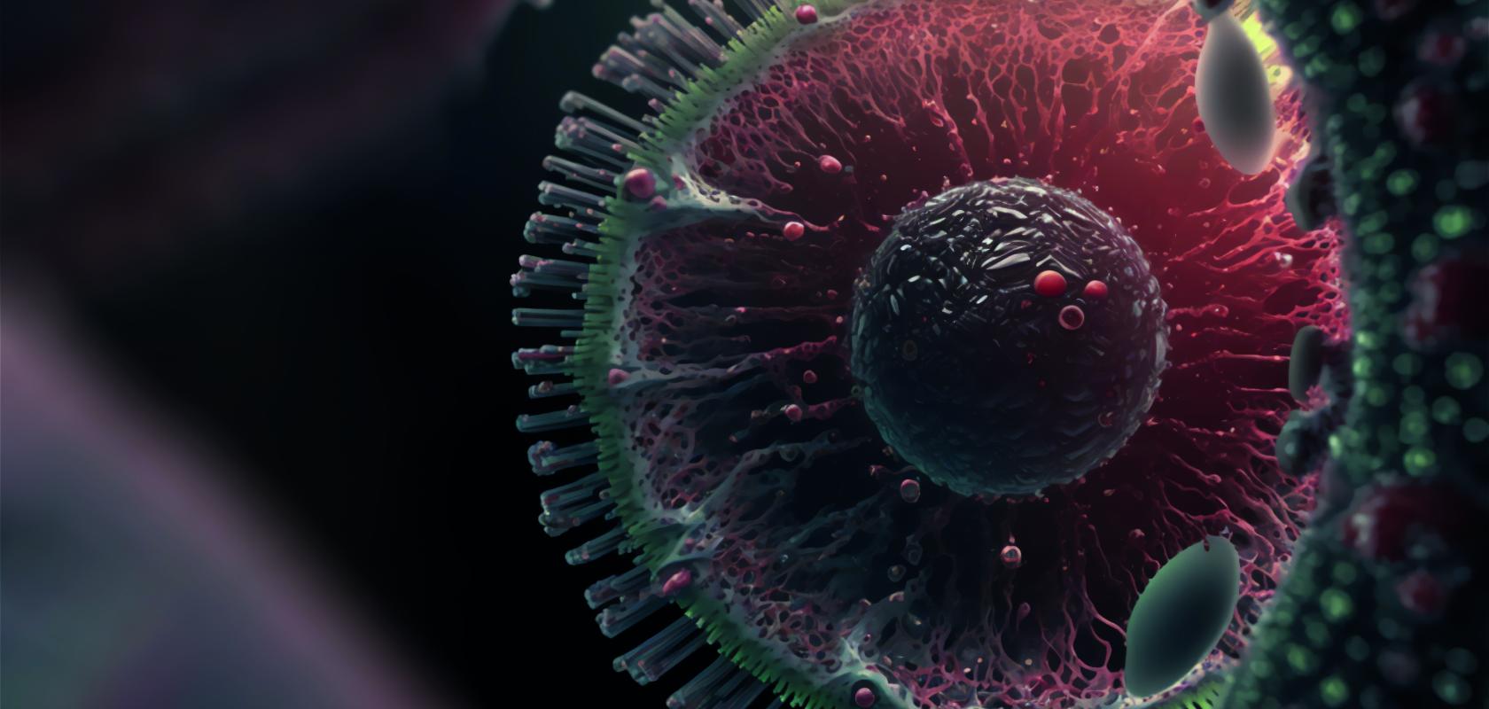 Covid -19 virus under microscope