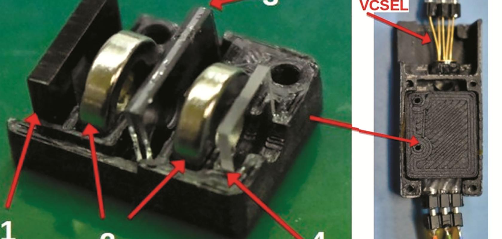 The various components of the slotted MO housing