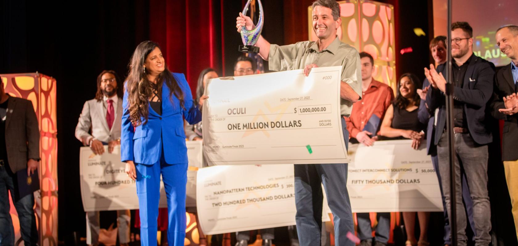 Charbel Rizk from Oculi picked up $1m in follow-on funding at the Luminate Finals 23
