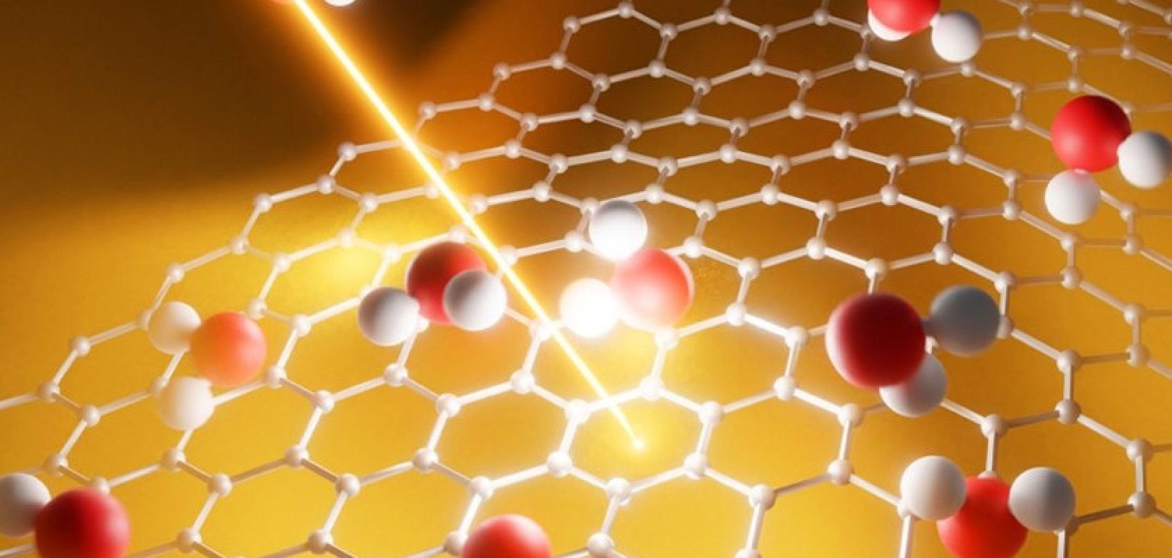The researchers were able to track the ballistic movement of electrons in graphene material with a new approach (Image: The University of Manchester) 