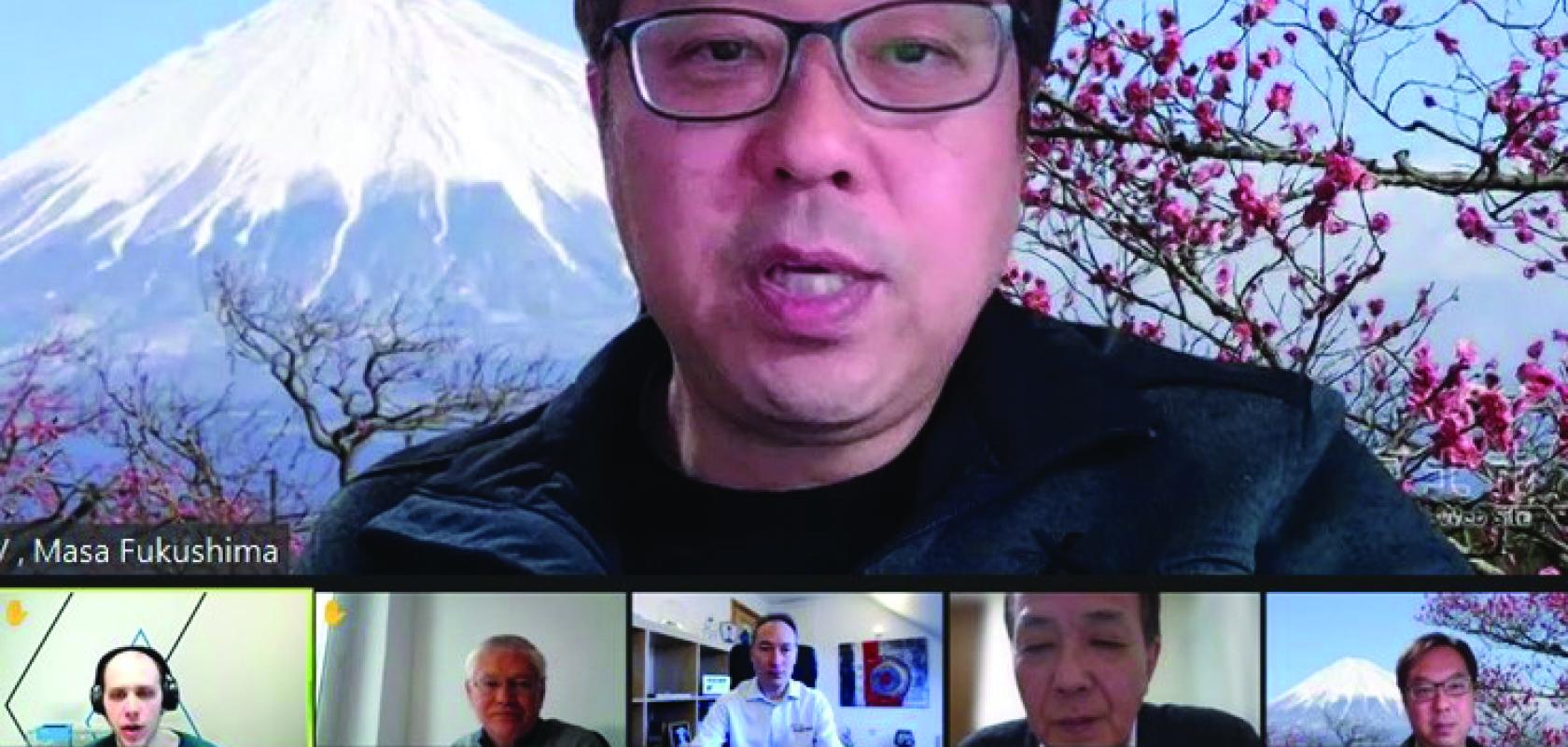 Online meeting with 13 faces