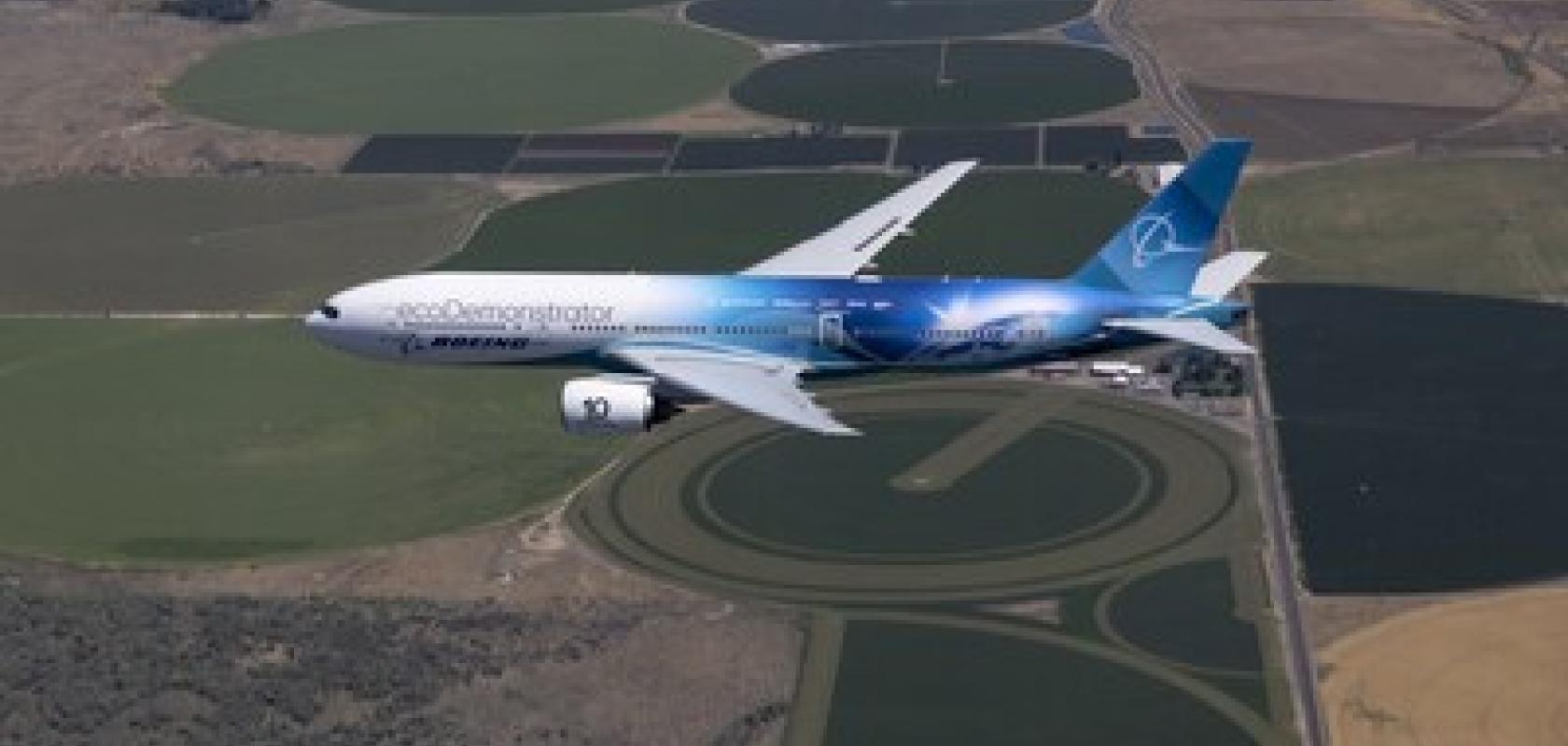 The Boeing 777-200ER is one of a number of commercial airplanes to test a lidar-based turbulence detection system as part of the ecoDemonstrator programme
