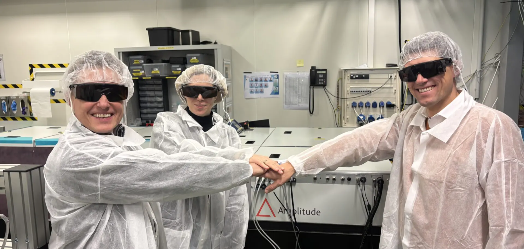From L-R: Thomas Forner – Founder & President at Focused Energy, Antonia Schmalz – Innovation Manager at SPRIND, and Damien Buet – President & CEO of Amplitude Laser Group