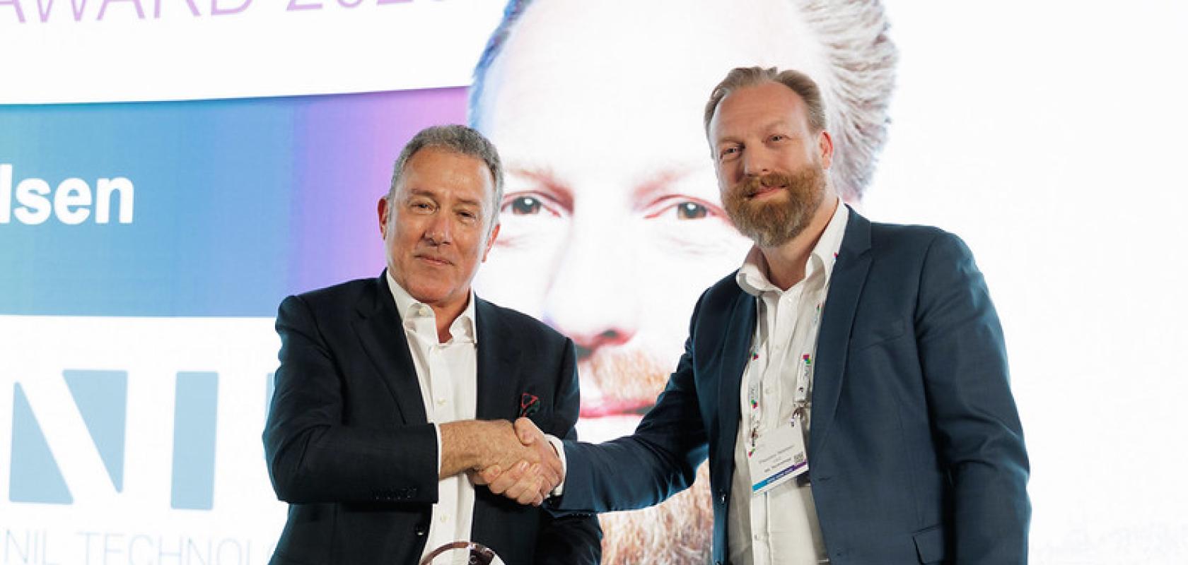 Basil Garabet, President of EPIC, and Theodor Nielsen, Founder and CEO of NIL Technology EPIC CEO Award 2025