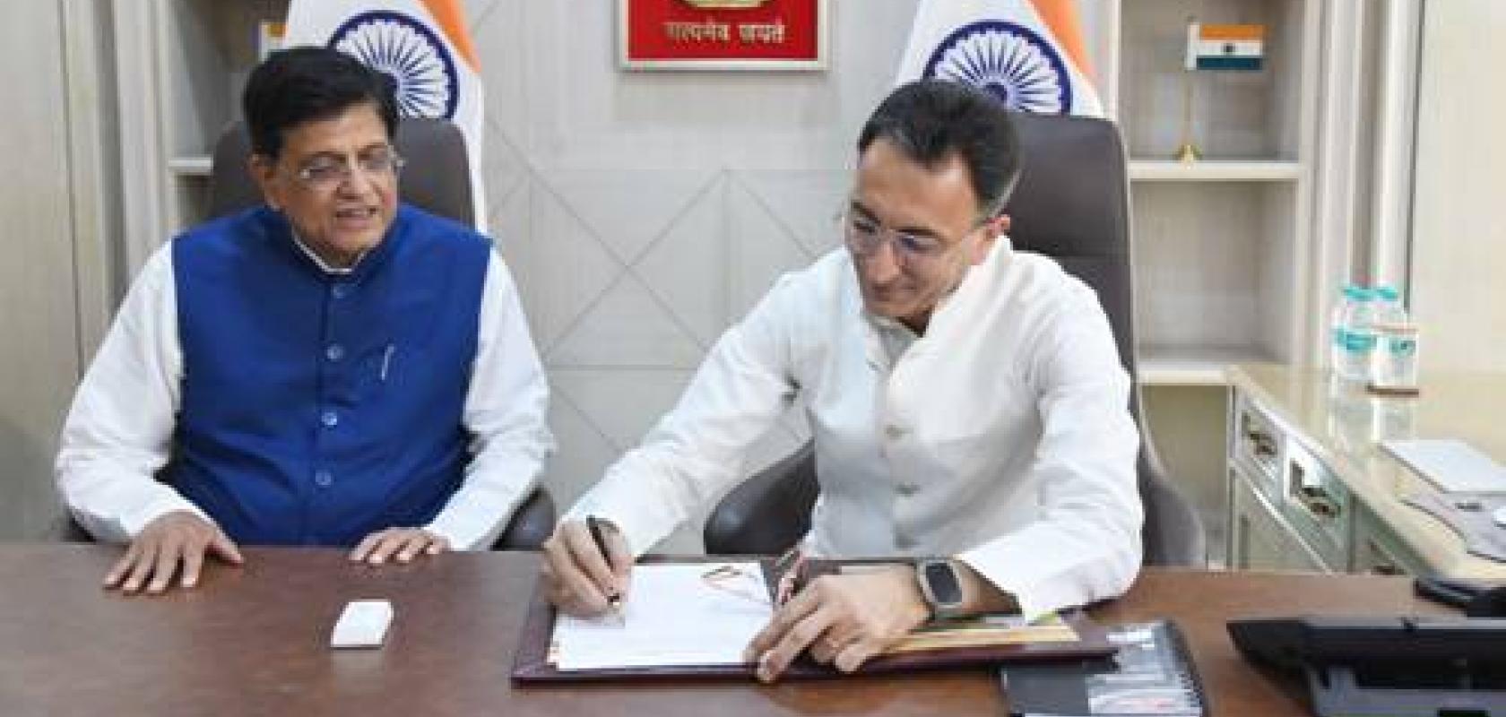 Shri Piyush Goyal and Shri Jitin Prasada, Ministry of Electronics and Information Technology, India