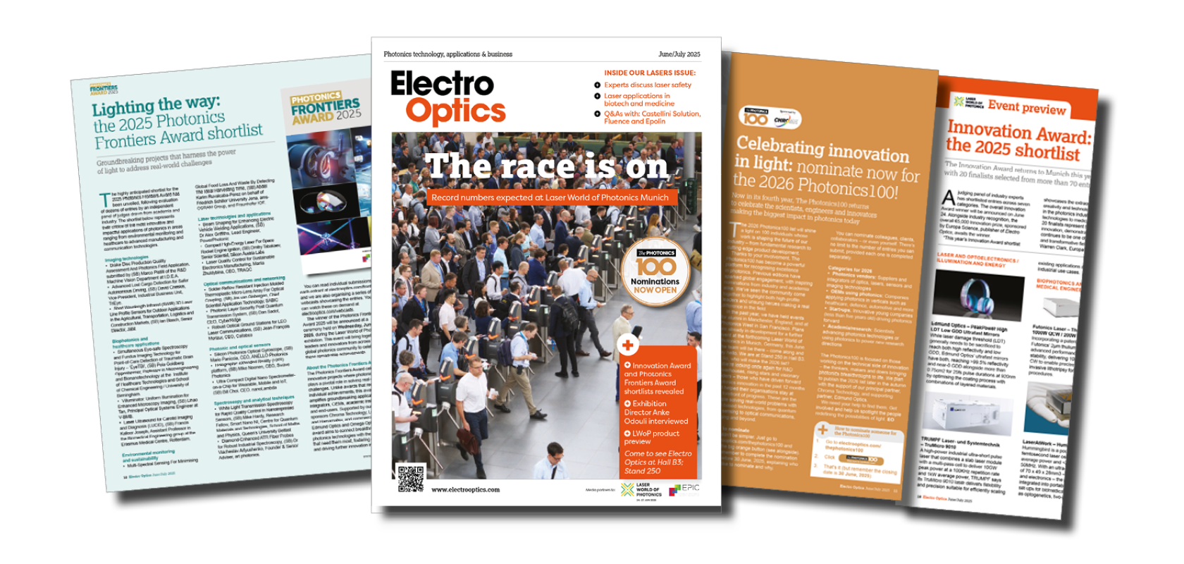 Electro Optics June July issue teaser covers
