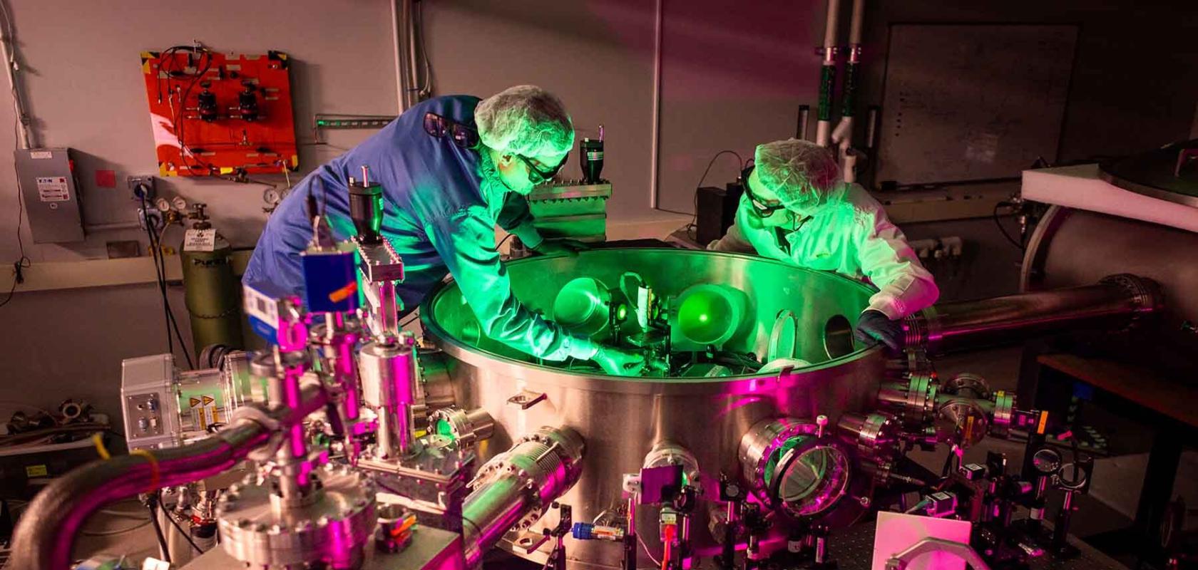 (L-R): John Nees and laser engineer Paul Campbell