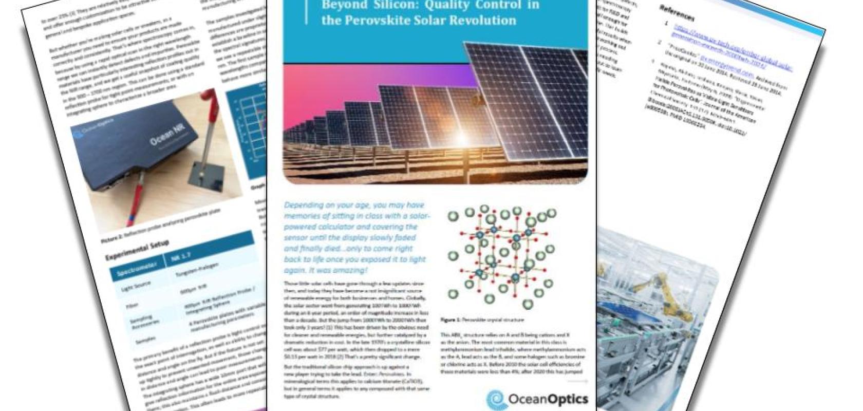 NIR spectroscopy solutions for perovskite solar cell